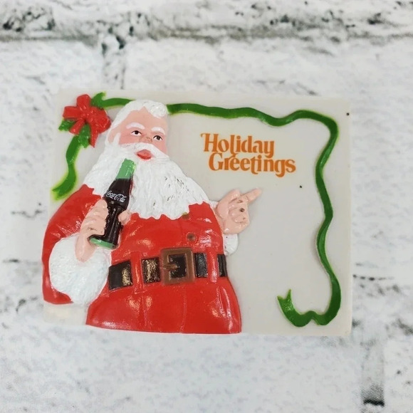 1997 Santa Holiday Grreetings Magnet Coca Cola 90s Vintage Collectable Magnet - Picture 1 of 9